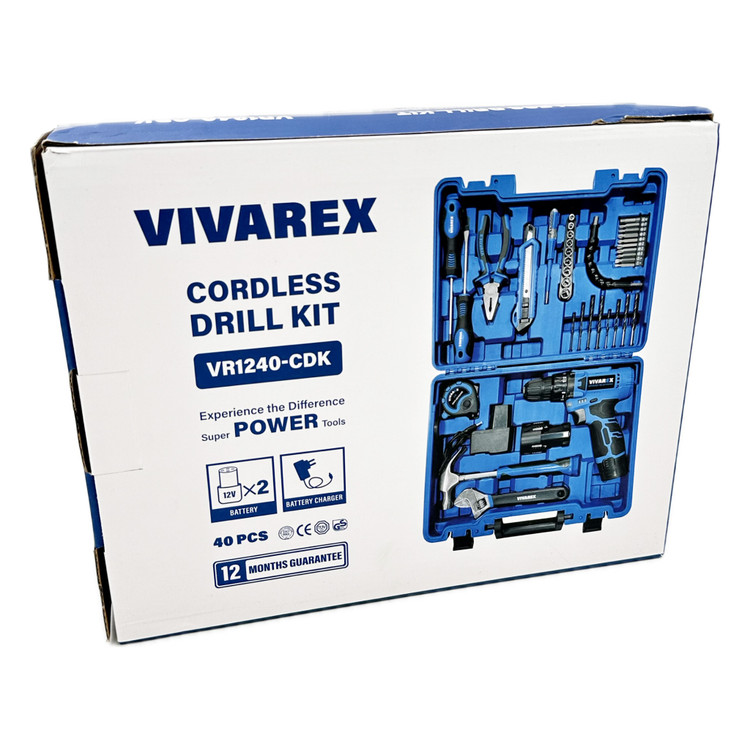 کیت دریل شارژی 40 پارچه Vivarex مدل VR1240